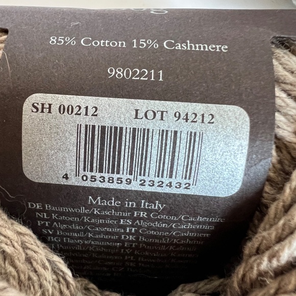 ROWAN Cotton Cashmere Yarn 50 g each Made in Italy Gray & Taupe Lot of 2 New - Picture 6 of 8